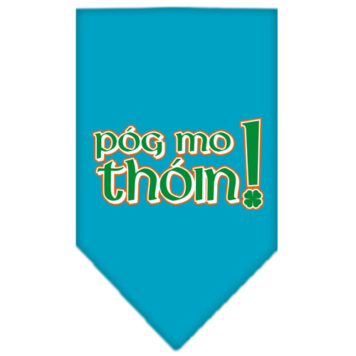 Pog Mo Thoin Screen Print Bandana Turquoise Large